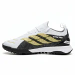Zapatilla de fútbol blanco negro dorado