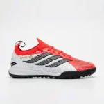 Zapatilla de fútbol rojo gris