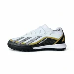 Zapatilla de fútbol blanco negro amarillo