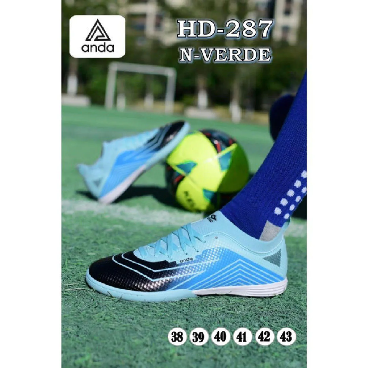 CHOTERASSP-_Page7_Image1.webp Zapatilla de fútbol Anda HD-287 negro verde - Imagen 1