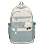 Mochila Celeste Lona Resistente con Nube Decorativa