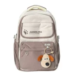 Mochila Marrón Jianglida de Nailon Impermeable con Pines