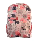 Mochila Estampada de Gatos en Poliéster con Tres Aberturas