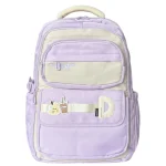 Mochila Lila Kawaii de Nailon Impermeable Porta Laptop