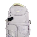 Mochila Impermeable Lila Porta Laptop con Bolsillos Frontales