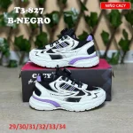 Zapatilla Casual Infantil Planta Goma Negra N0014