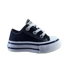 Zapatilla de Lona Infantil Negra N01184