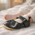 Zapatilla de bebé primeros pasos negro estilo balerina - Modelo 011